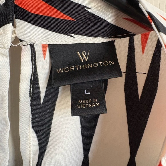 Worthington Geometric Sleeveless Blouse - Picture 3 of 11